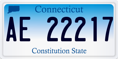 CT license plate AE22217
