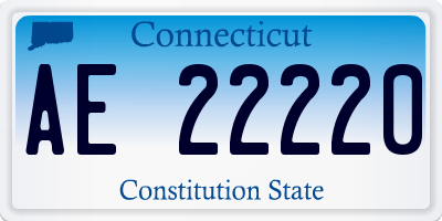 CT license plate AE22220