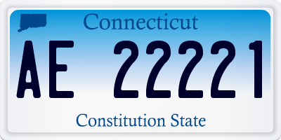 CT license plate AE22221