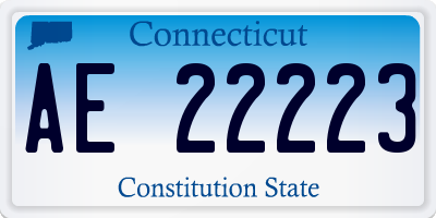 CT license plate AE22223
