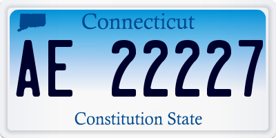 CT license plate AE22227
