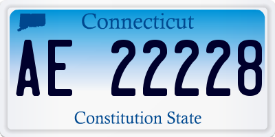 CT license plate AE22228
