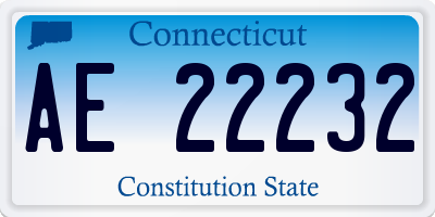CT license plate AE22232