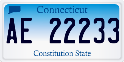 CT license plate AE22233