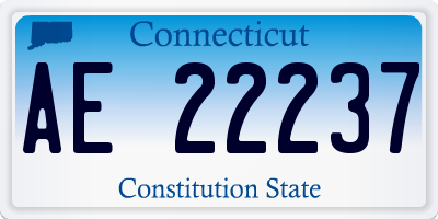 CT license plate AE22237