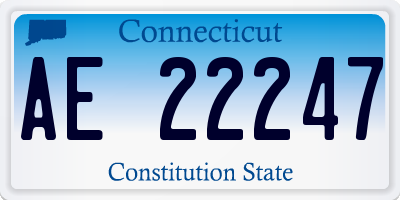 CT license plate AE22247