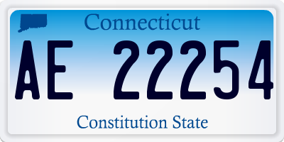 CT license plate AE22254