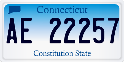 CT license plate AE22257