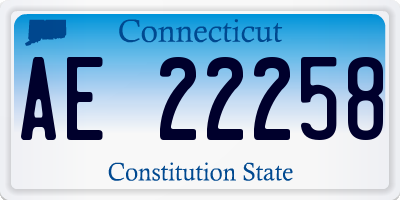 CT license plate AE22258
