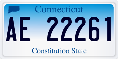 CT license plate AE22261