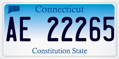 CT license plate AE22265