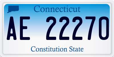CT license plate AE22270
