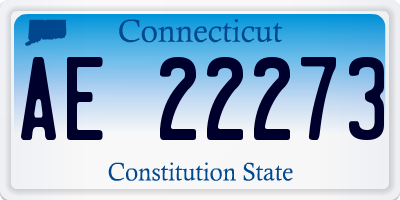 CT license plate AE22273