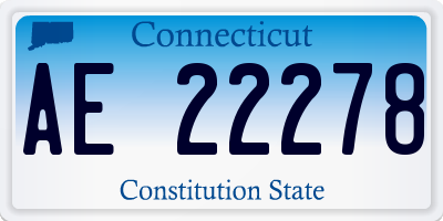 CT license plate AE22278