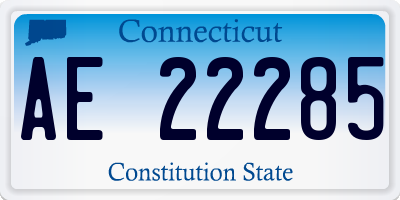 CT license plate AE22285