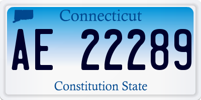 CT license plate AE22289