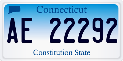 CT license plate AE22292