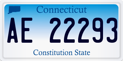 CT license plate AE22293
