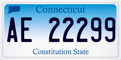 CT license plate AE22299