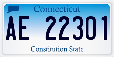 CT license plate AE22301