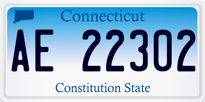 CT license plate AE22302