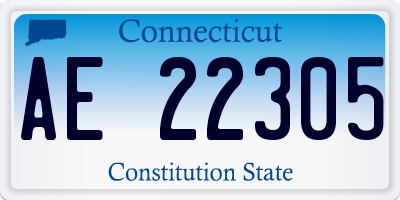CT license plate AE22305
