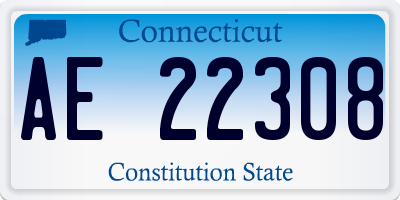 CT license plate AE22308