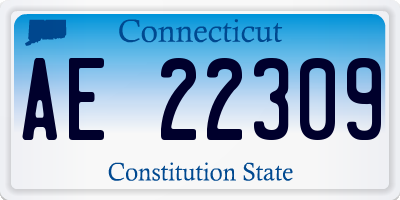 CT license plate AE22309