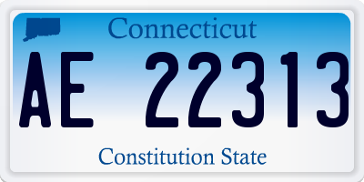 CT license plate AE22313