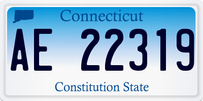 CT license plate AE22319