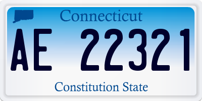 CT license plate AE22321