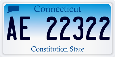 CT license plate AE22322
