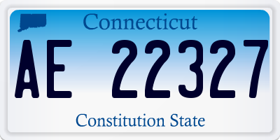 CT license plate AE22327