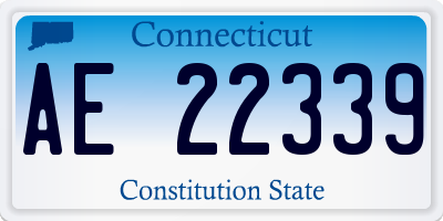 CT license plate AE22339