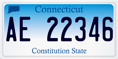 CT license plate AE22346