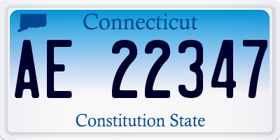 CT license plate AE22347
