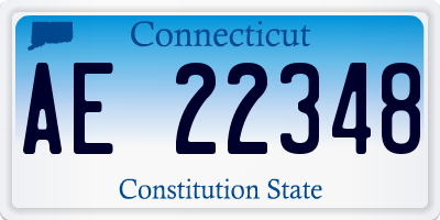 CT license plate AE22348