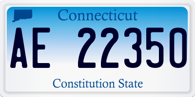 CT license plate AE22350