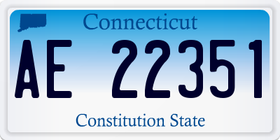 CT license plate AE22351