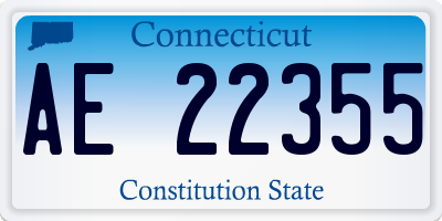 CT license plate AE22355
