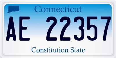 CT license plate AE22357