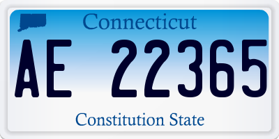 CT license plate AE22365