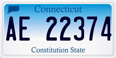 CT license plate AE22374