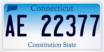CT license plate AE22377