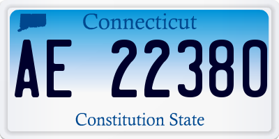 CT license plate AE22380
