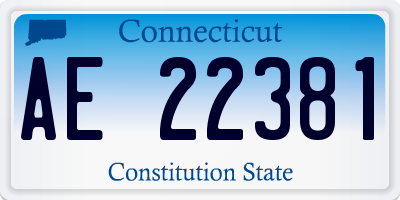 CT license plate AE22381