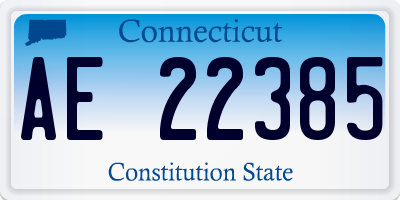CT license plate AE22385