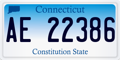 CT license plate AE22386