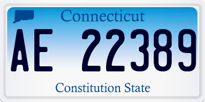 CT license plate AE22389
