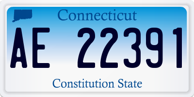 CT license plate AE22391